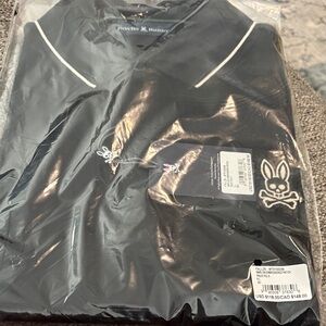 Psycho Bunny Black Polo with White Trim